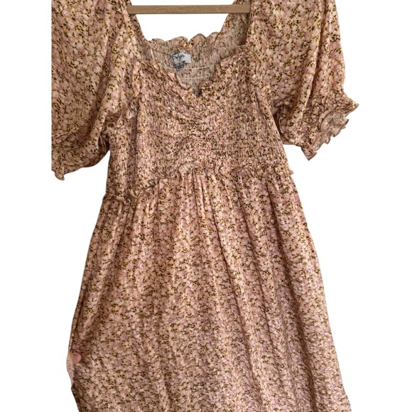 Polagram Floral Off Shoulder Midi Dress Small Pink Spring Summer - Picture 2 of 8